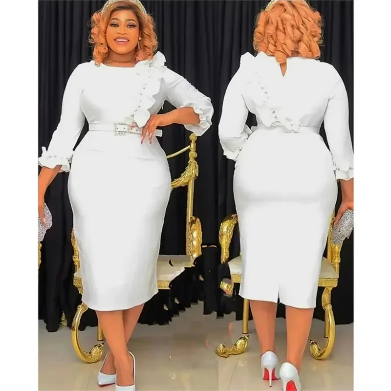 فساتين الحفلات الأفريقية مقاس كبير لعام 2025 للنساء Dashiki أنقرة فساتين سهرة أنيقة تركيا Bodycon مكتب فستان ماكسي إسلامي