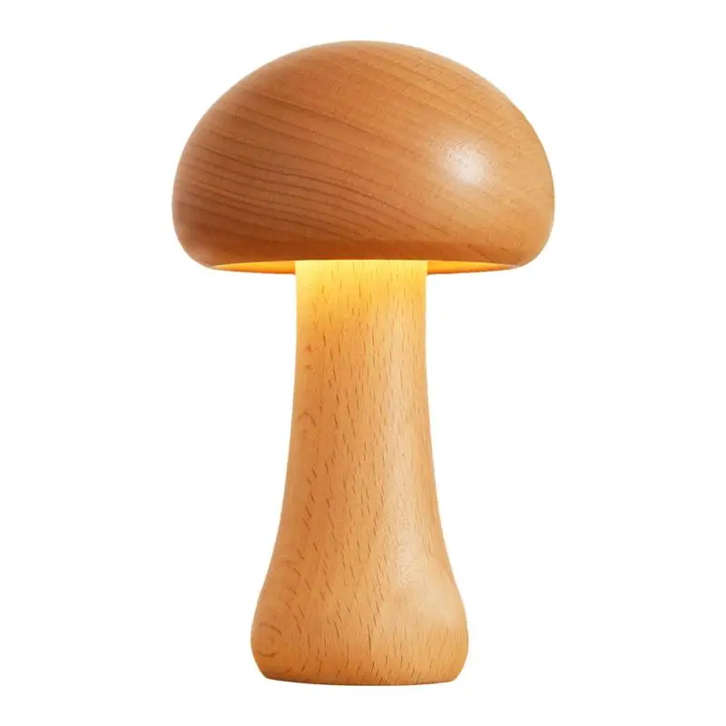 

Mushroom Touch Lamp Kids Nightlight Table Lamp Wooden Desk Lamp LED Lights Ambient Lighting Night Lights Rechargeable Bedside