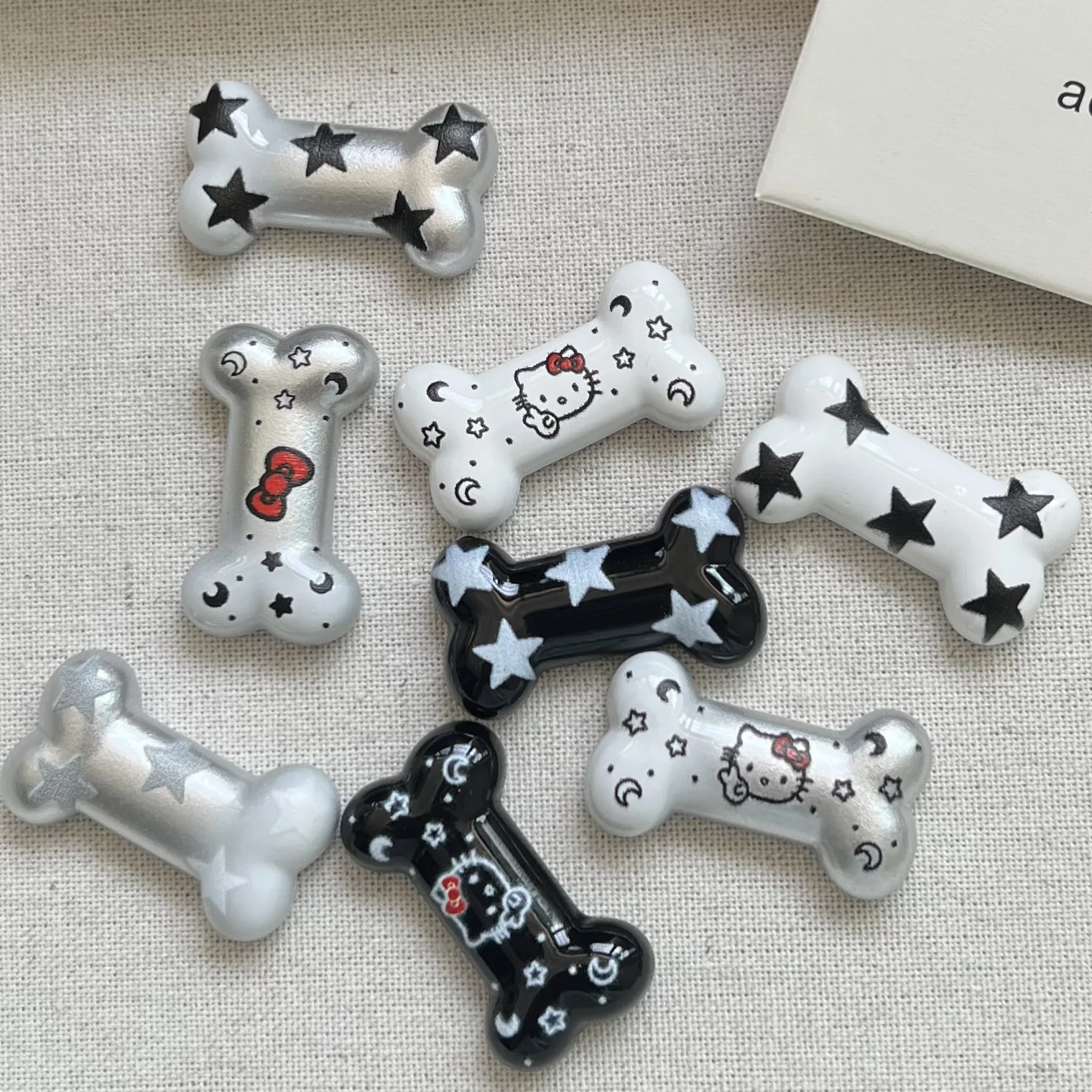 

5 шт. miniso kitty bone мультяшная серия резиновые кабошоны из смолы материалы для поделок diy