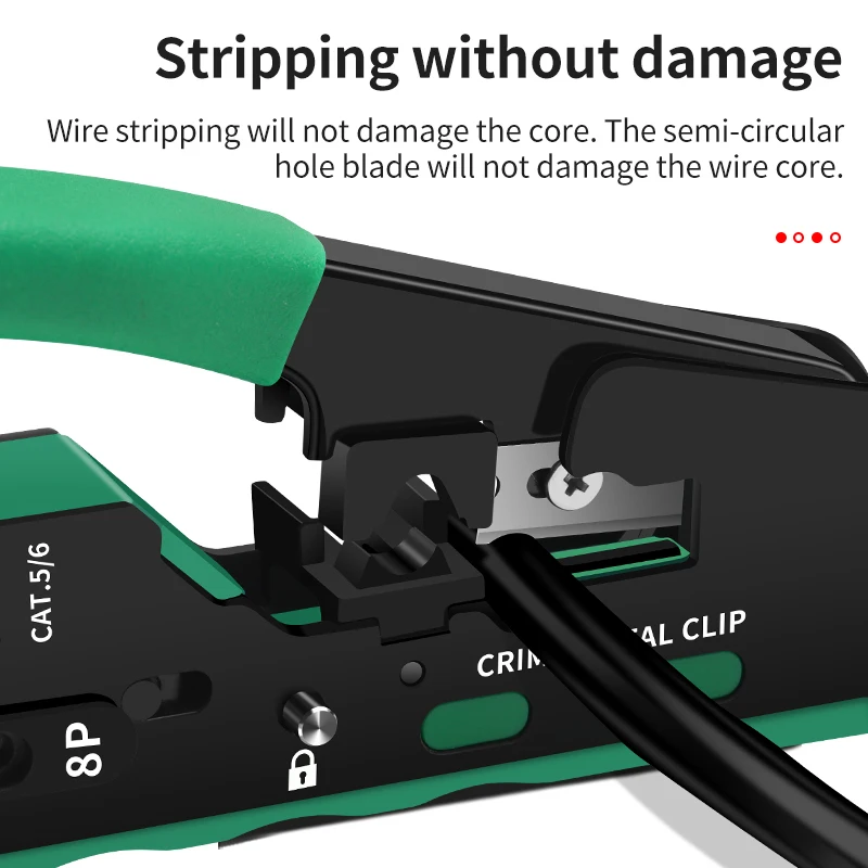 Imagem -03 - Luxianzi-cabo Ethernet Stripper Cortador Rj45 Crimper Ferramentas de Rede Alicate Através do Orifício Conector Pressionando Wire Clamp Rj11 12