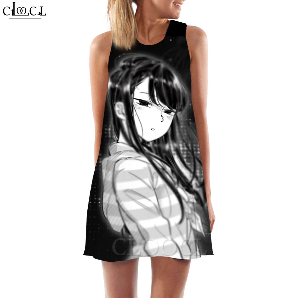 CLOOCL Vrouwen Tank Tops Komi Sankomi San Grafische Gedrukt Losse Jurk Sexy Mode Korte Casual Vrouwelijke Vest Mouwloze Jurk