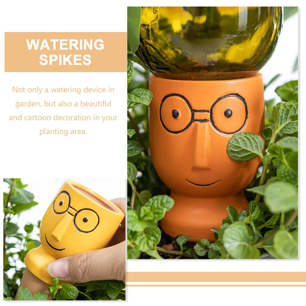 

4Pcs Automatic Plant Watering Stakes Self Watering Spikes Cartoon Design for Indoor Outdoor Plants Long Lasting Irrigation