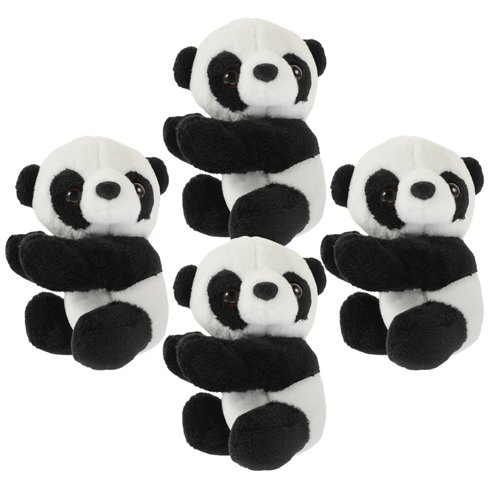 4 Pcs Finger Panda Plush Simulation Clip Stuffed Toy Animal for Photo