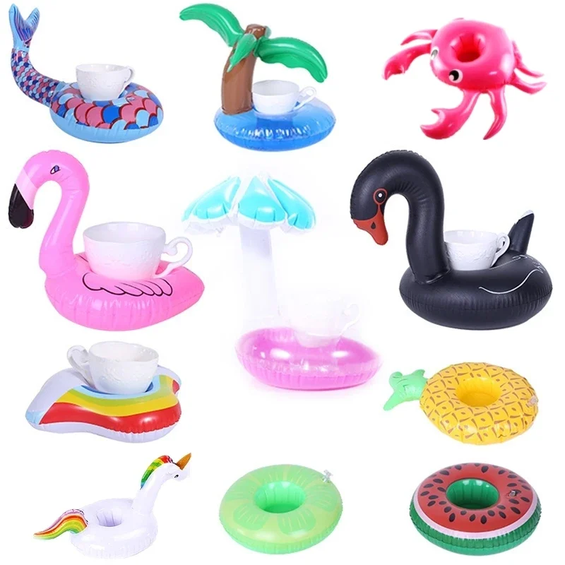 Inflatable Cup Holder for Pool Fun - Unicorn Flamingo Drink Holder Swim Toy Party Decoration