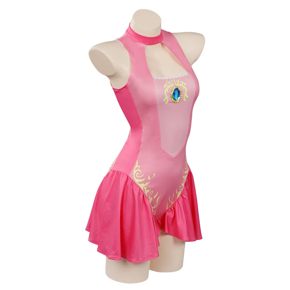 Costume de cosplay de pêche pour femme adulte, bande de sauna de princesse, robe, combinaison, maillots de bain, tenues d'Halloween, fête de carnaval, trempé