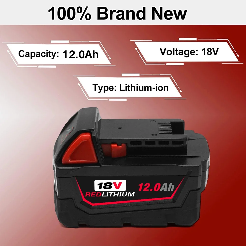 18V 18Ah Replacement Li-ion Battery for Milwaukee Compatible with M18 M18B 48-11-1820 48-11-1850 48-11-1828 XC Power Tools