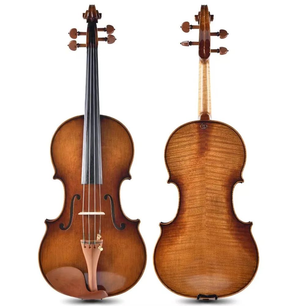 Professional Practice Flame Maple Solid Wood Viola 16 15 13 Inch Hot Sale Student Level Spruce Wood Stringed Instrument