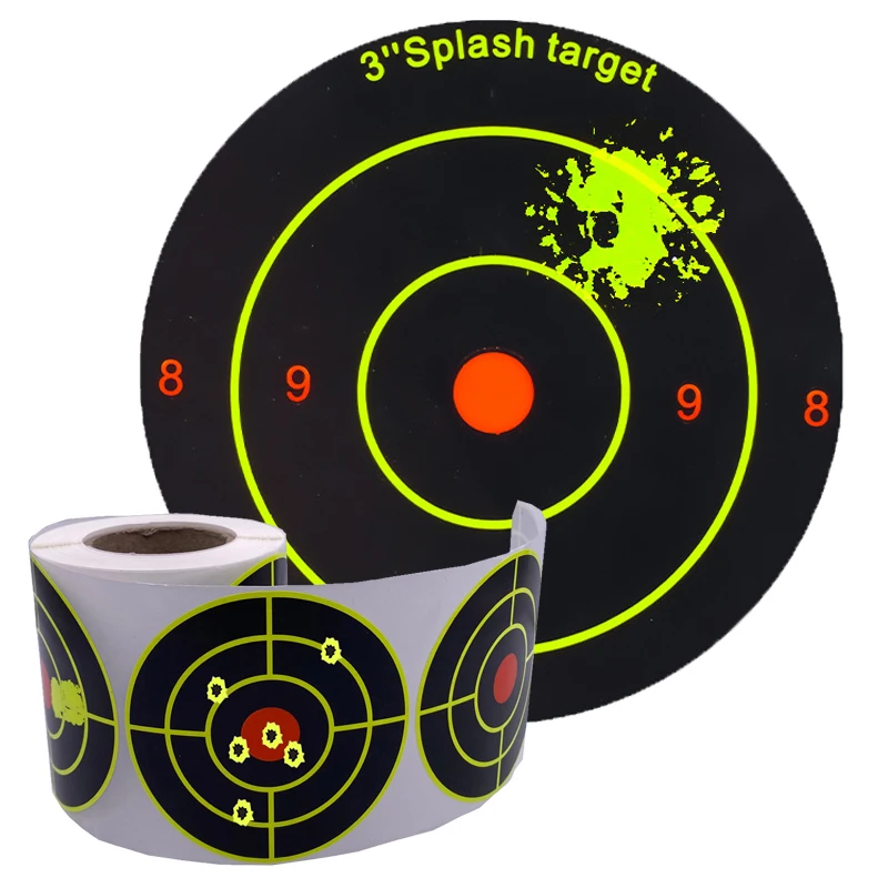 100/200Pcs Per Roll 7.50cm Adhesive Shooting Sticker Targets Splatter Splash Amp Shooting Reactive Practice Training Targets