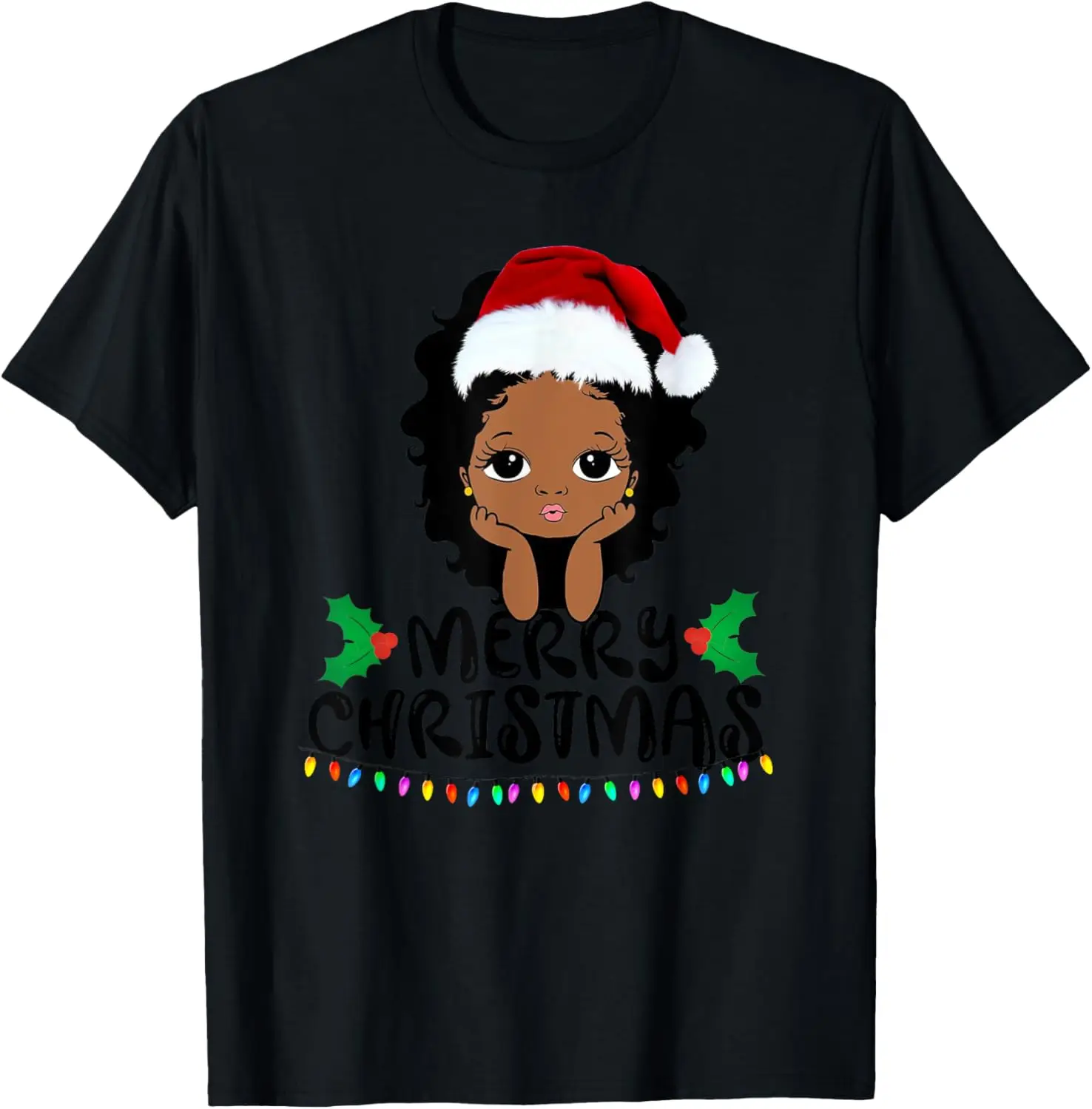 

That Melanin Christmas Mrs. Claus Santa Black Peeking Claus T-Shirt