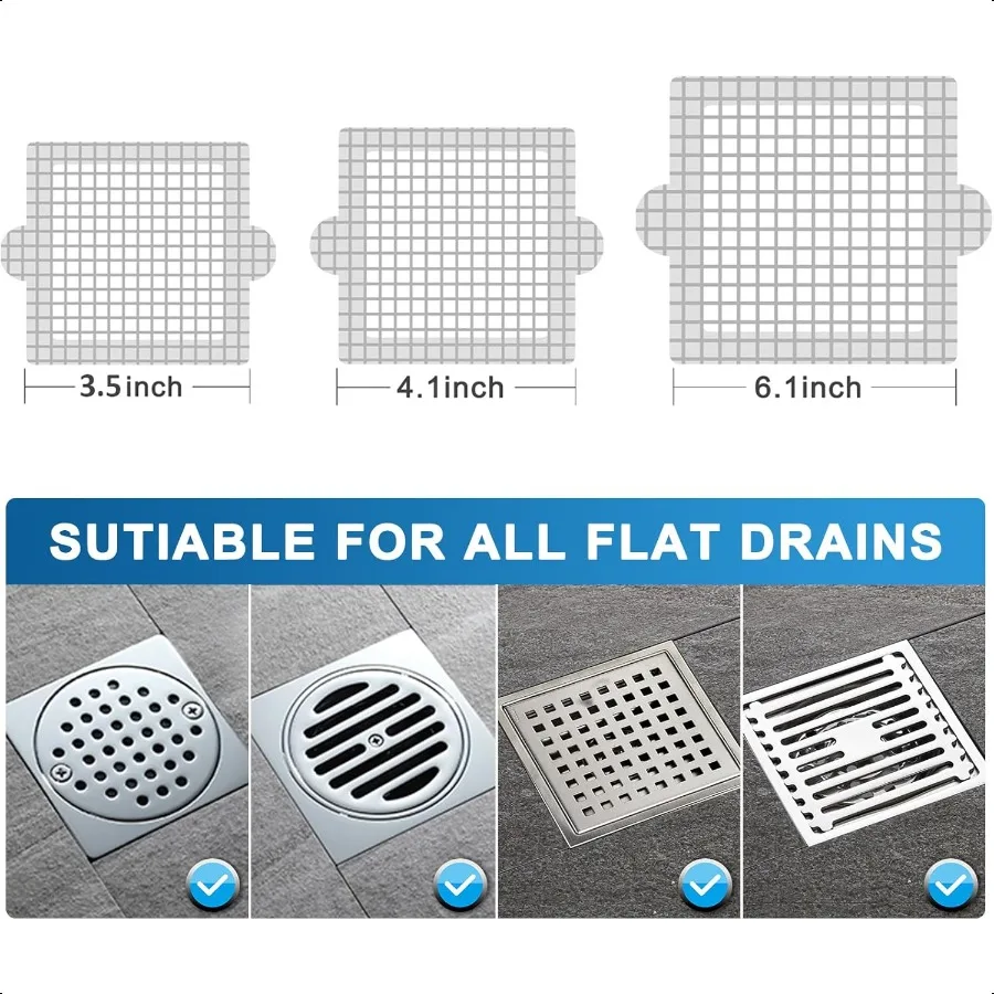 Слив для душа, ловушка для волос, крышка для слива душа, сетчатые наклейки, 25 упаковок, 3,5 дюйма