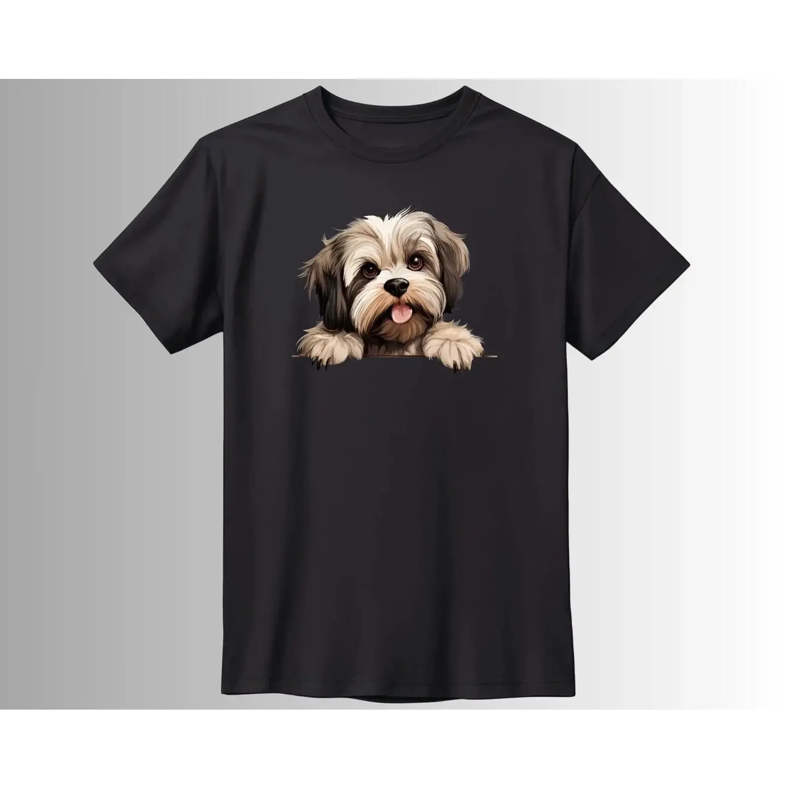 Camiseta Lhasa Apso para dueños de perros, estilo vintage, informal, versátil, cómoda, elegante, ropa de diseñador, ligeramente suave
