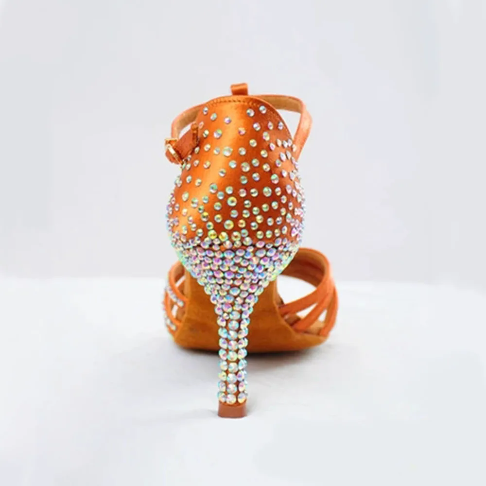 Обувь для латинских танцев Betty, обувь для взрослых и женщин на мягкой подошве с имитацией олимпийских бриллиантов с шипами и бриллиантами, тренировочная обувь BD217