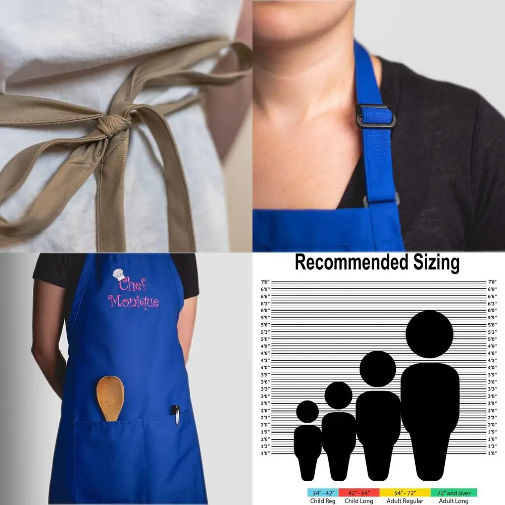 

Набор фартуков и шапочек с индивидуальной вышивкой для взрослых — идеально подходит для Дня матери, кухни, барбекю и гриля