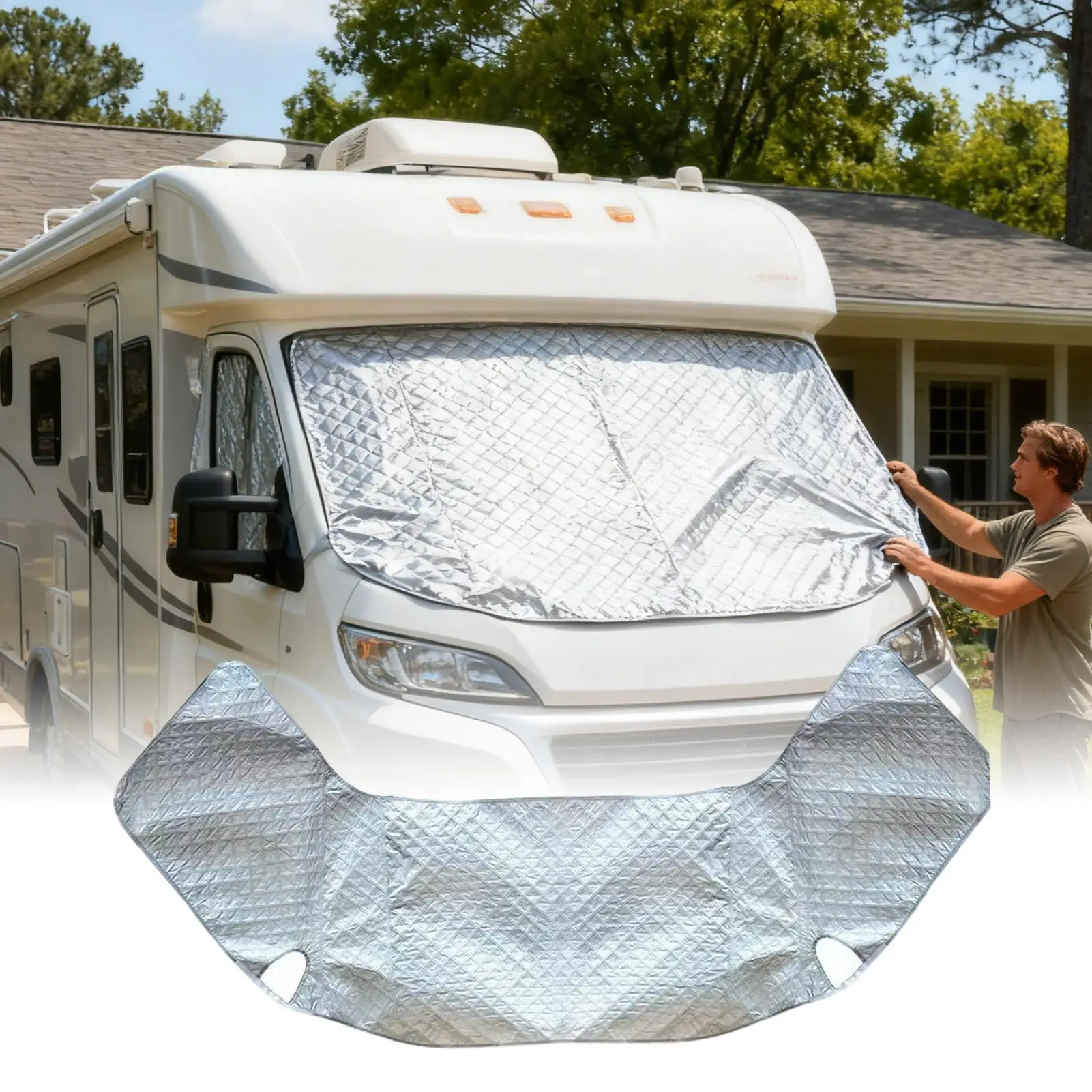 Front Window Sunshade UV Protection Sun Shade Windscreen Protector RV Window Windshield Cover for Ice Snow Winter Frost