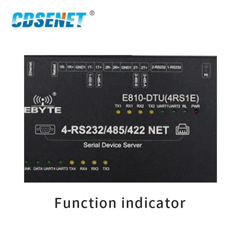 Ethernet  RS422 RS485 RS232 Ethernet 4 Channel Serial Port Server E810-DTU(4RS1E) Processor Modbus RTU UDP TCP Data Transceiver