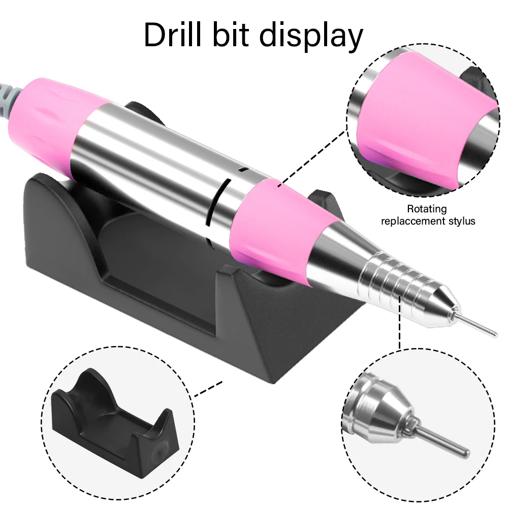 ماكينة مثقاب أظافر كهربائية قابلة للتعديل من لينماندا ، طقم صنفرة ، باديكير ومانيكير ، معدات تلميع الأظافر ، قاطع في الدقيقة #4