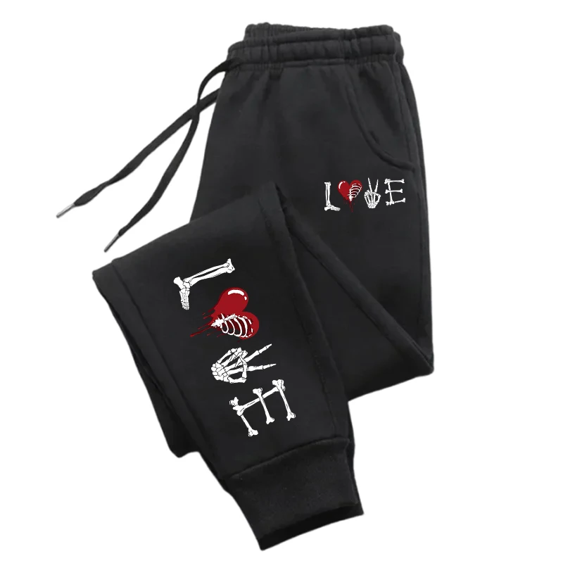 Love Print With Drawstring Pockets Men New Pants Trendy Hip Hop Street Trousers Casual Versatile Fashion Comfy Sweatpants Male