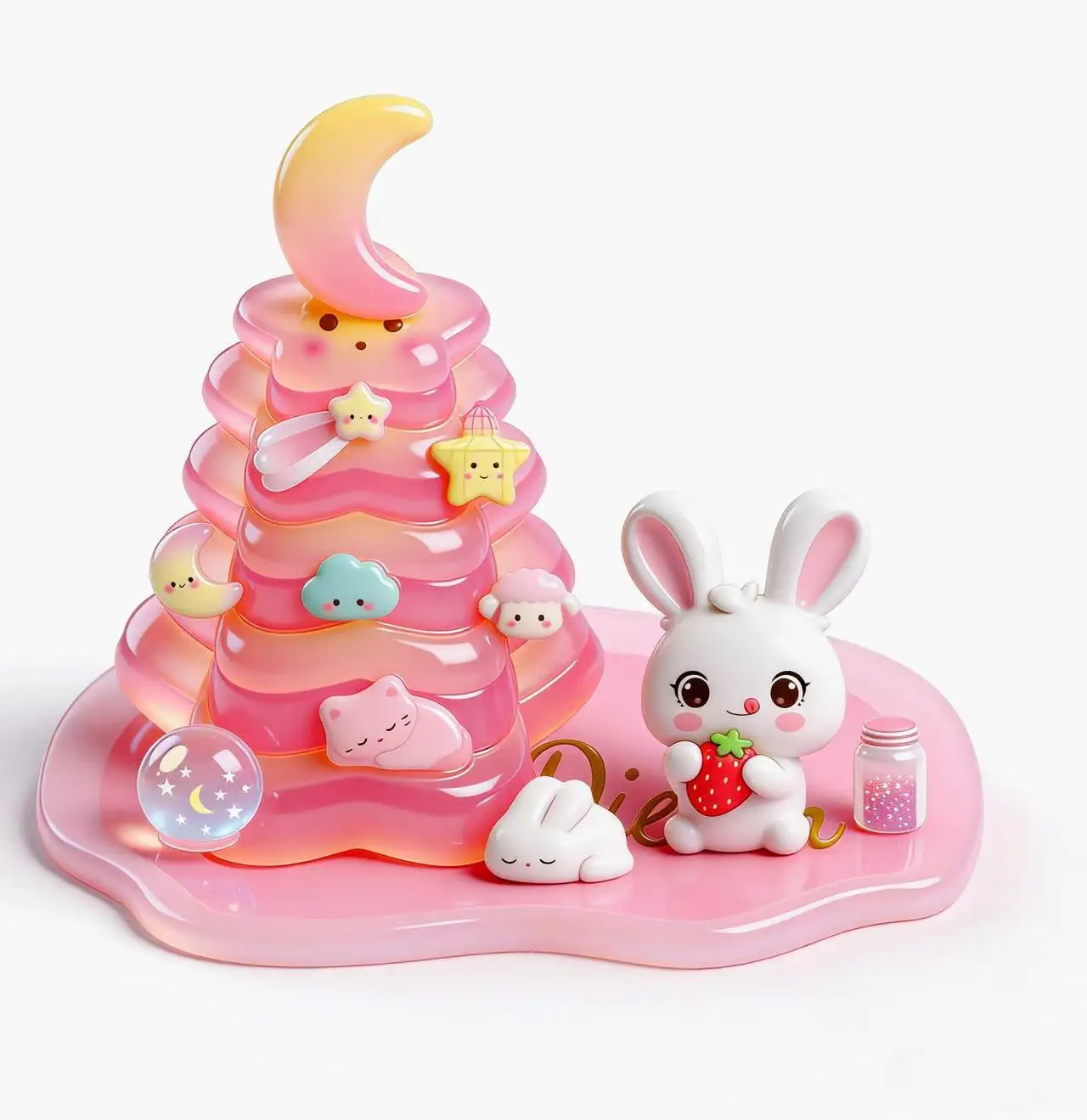 Cute Corner Relief Stickers Stacking Ornaments Christmas Tree 3d Decor Diy Anime Peripheral  Handmade Crafts Toys Surprise Gifts