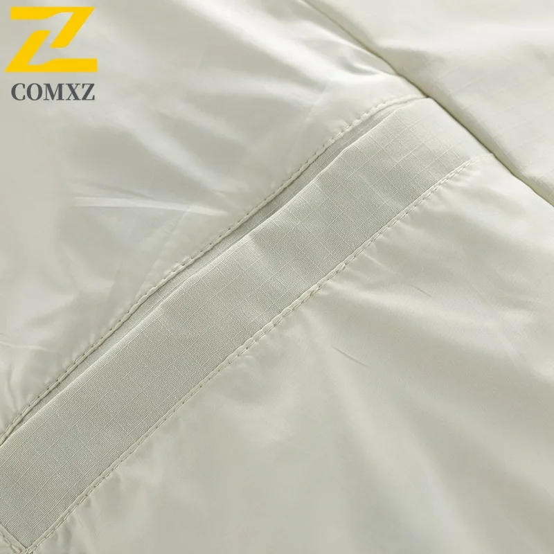 COMXZ Men Parker Coat Fleece Lined Thickened Ski Travel Warm Loose Hiking Cotton Padded Jacket Windproof Street Puffer Jacket