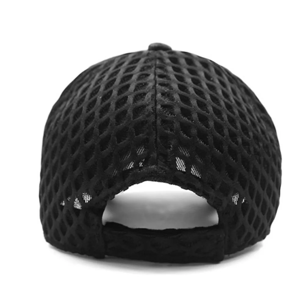Plus Size Baseball Caps Portable Sun Protection Hollow Out Trucker Caps Breathable Mesh Visor Hat Men