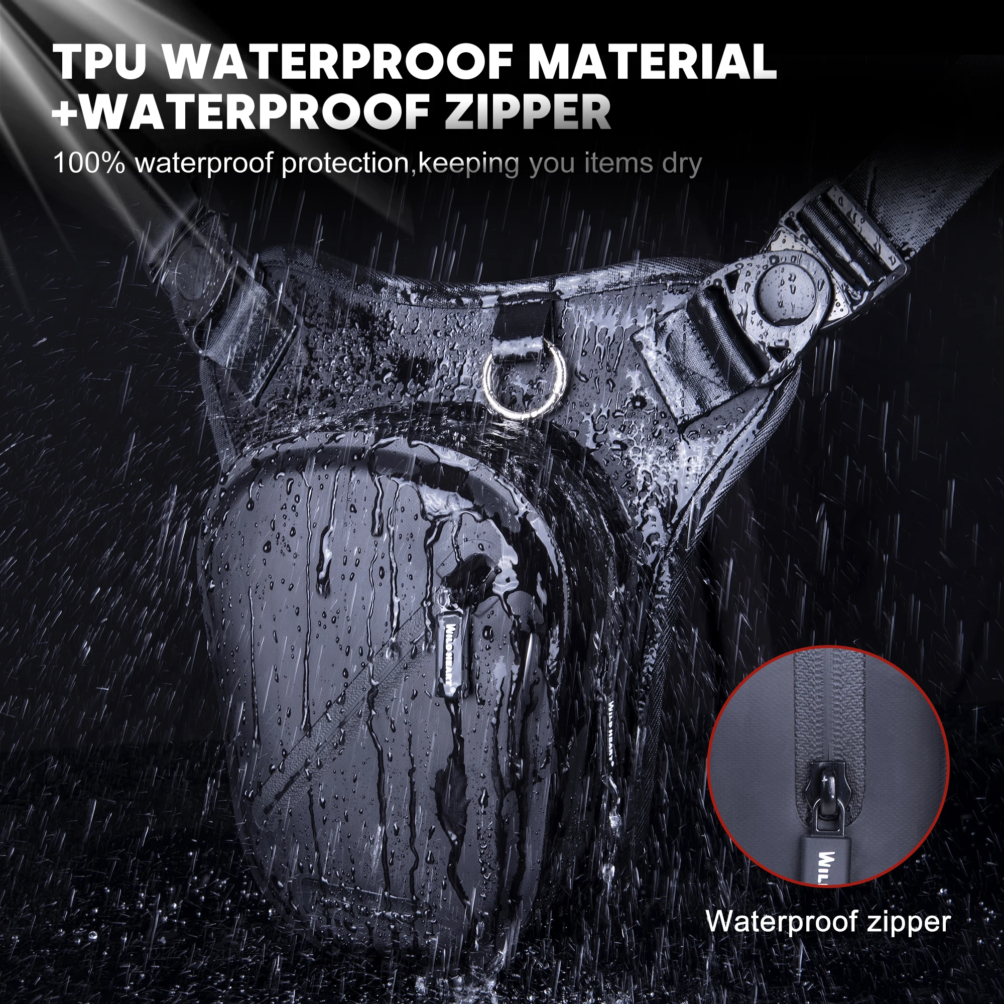 Waterproof Motorcycle Waist Bag Crossbody Chest Pack Thigh Bag for Outdoor Riding Racing Motorbike Travel Gear