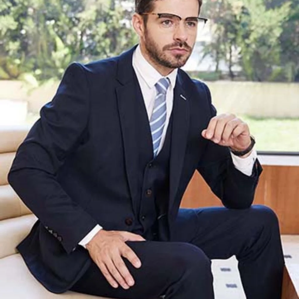 

Men's 3 Piece Tuxedo Elegant Marfim Smoking Suit Casual Formal Dinner Dance Party Wear Fitted Groomsmen Wedding Attire