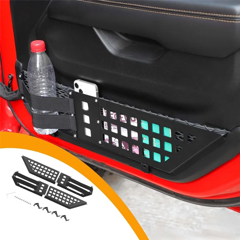 

Front Door Storage Pockets Door Side Insert Organizer Box For Jeep Wrangler JL Gladiators JT 2018-2024 Accessory