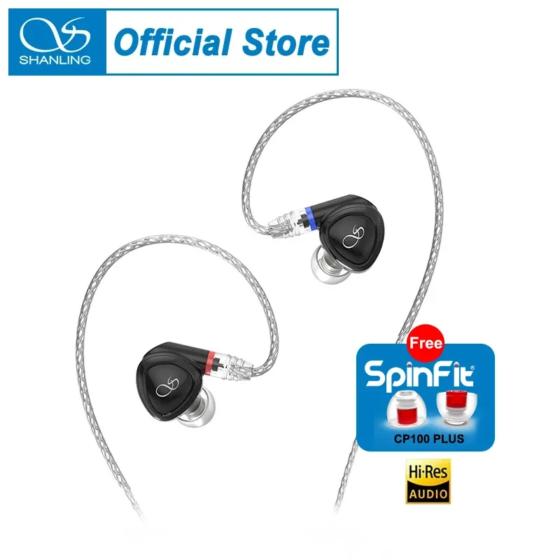 SHANLING MG100 Dynamic HiFi Music Earphones IEM Hi-Res Audio Earbuds MMCX 3.5mm+4.4mm Plug Headset