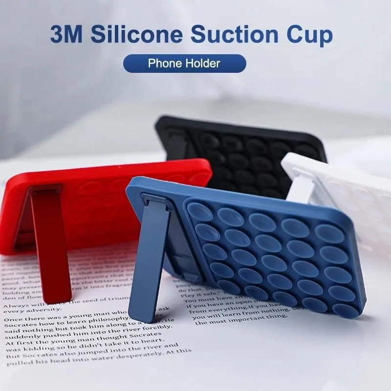 

Silicone Suction Phone Holder Multifunctional Suction Cup Wall Stand Back Sticker Folding Phone Bracket Desktop Phone Holder