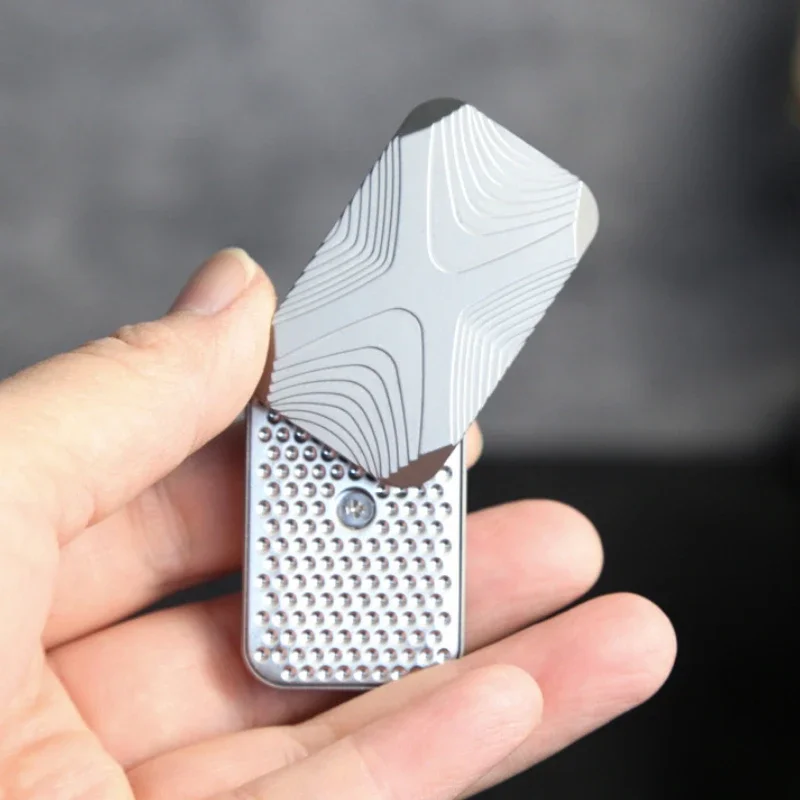 Stainless Steel Unlimited Positions Magnetic Push Card EDC Metal Slider Stress Relief Toy Antistresse Fidget Spinner Push Plate