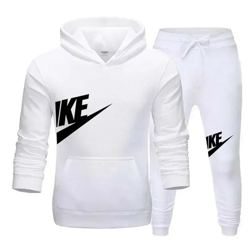 2024 Lente Merk Mannen Hoodies Sweatshirt + Joggingbroek Pak Herfst Winter Warm Trainingspak Sets Mannen Capuchon Uitloper