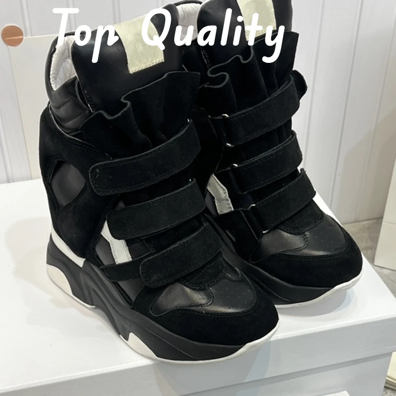

2024 New Women's casual shoes ankle boot Solid color Height increasing design Leather upper comfort Versatile