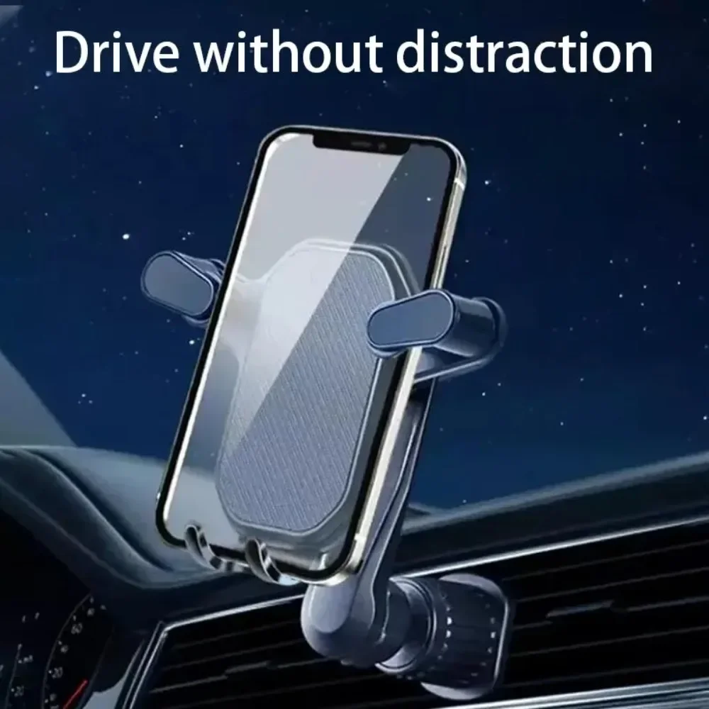 New Air Vent Gravity Car Phone Holder Lock Extension Clip Mount Stand GPS Support Anti-drop Auto Mobile Phone Holder Stand