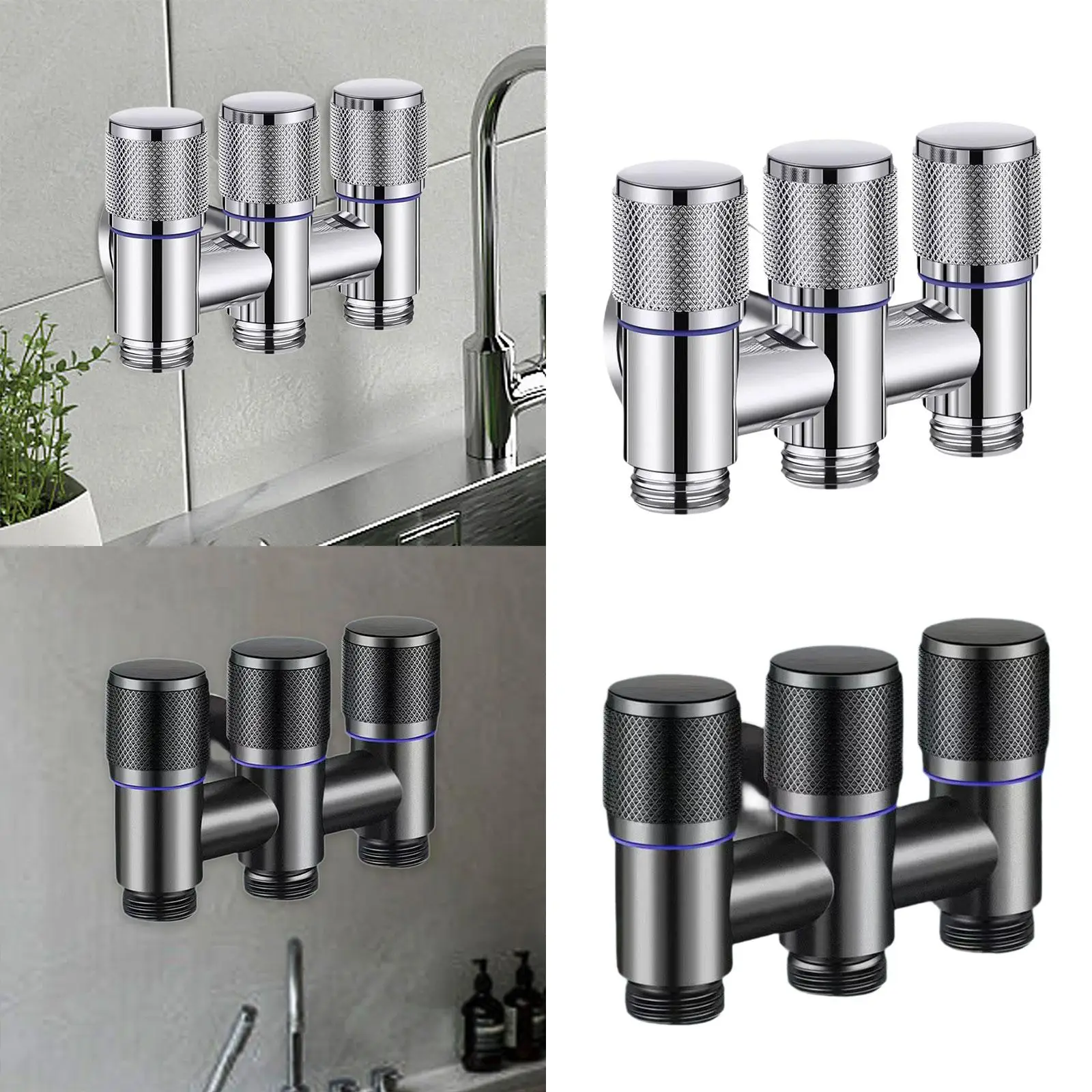 

Corner valve 1/2 inch house kitchen bathroom tap valve 1 in 3 out