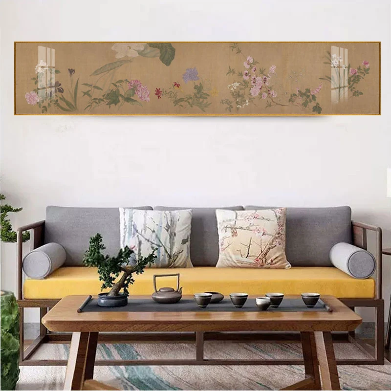 Chinese Style Canvas Print Painting Poster Pictures Art Large Size Plant Flower Tearoom Wall Living Room Home Decoration10