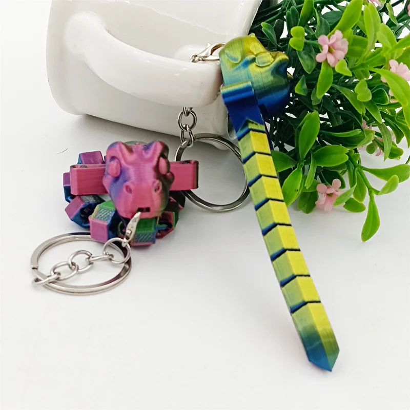 Espada de dinosaurio impresa en 3D que transforma la articulación creativa juguete de empalme móvil llavero regalo para niños y niñas 1 Uds