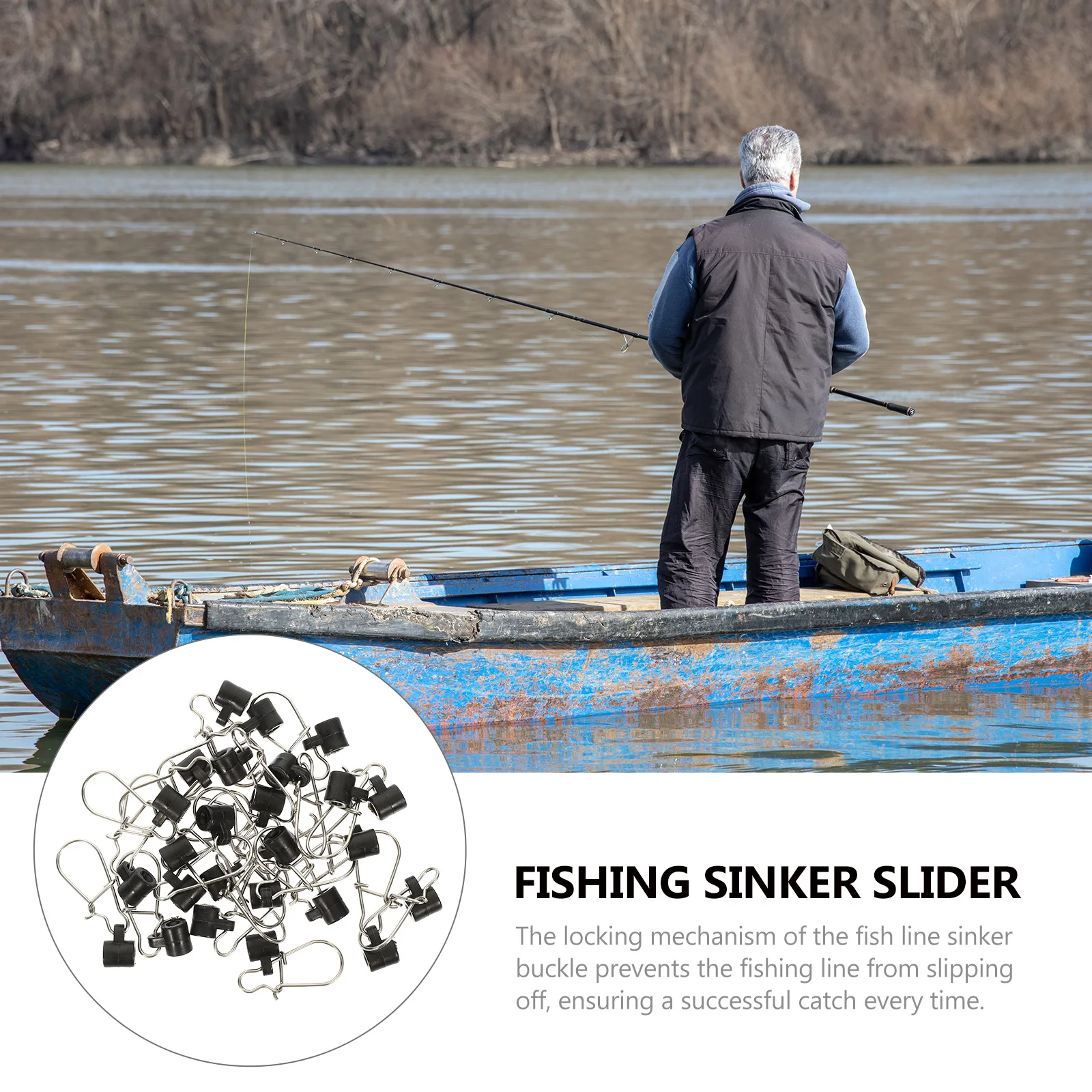 

25 Pcs Fishing Pin Connector Catfish Sinker Sinkers Snap Slides for Rig Fishhook Slider Snaps Button