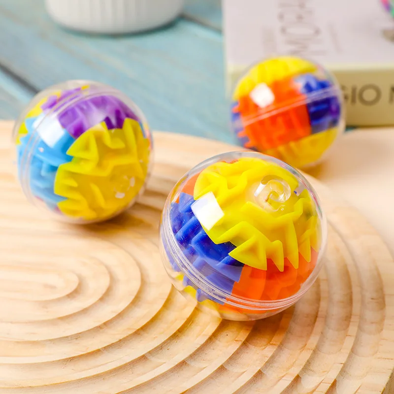 3Pcs Kids Educational 3D Labyrinth Walking Beads Ball Track Toys Maze Stress Reduction Training Intellectual Toys Festival Gift