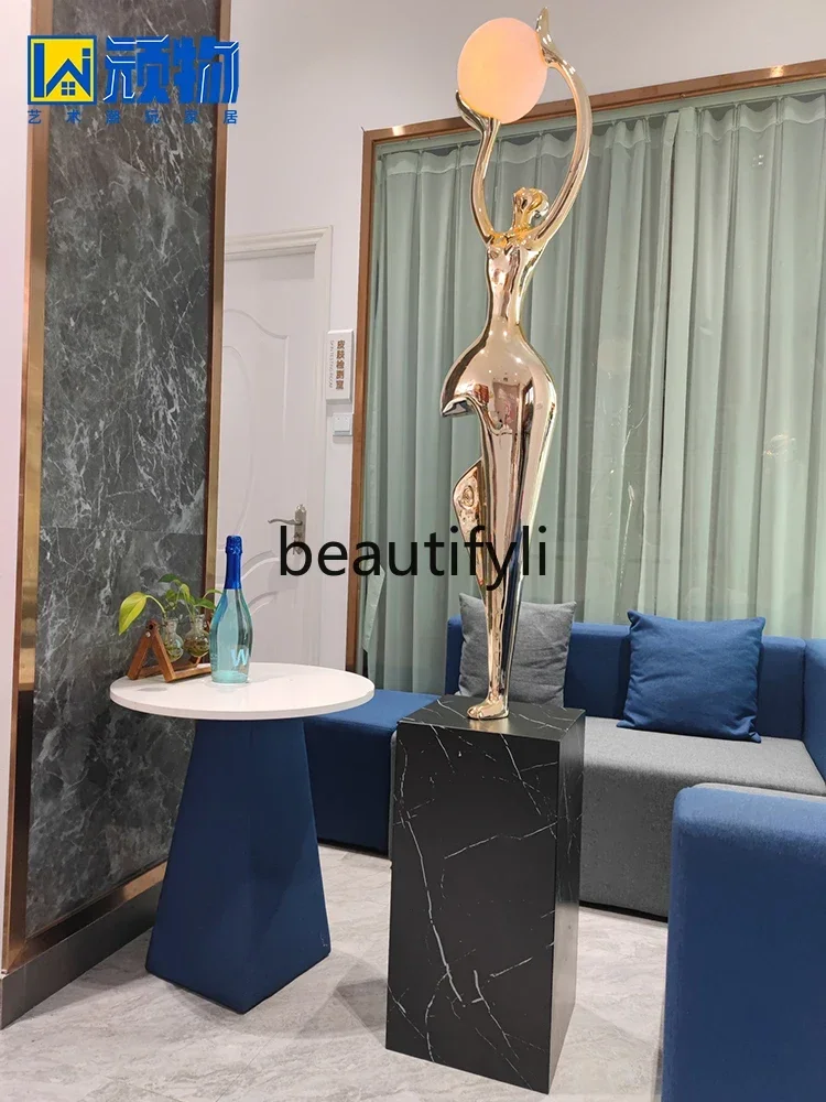 ss غرفة التسلق مجردة الشكل النحت قاعة المعارض قسم المبيعات زخرفة مصمم مصباح أرضي #4