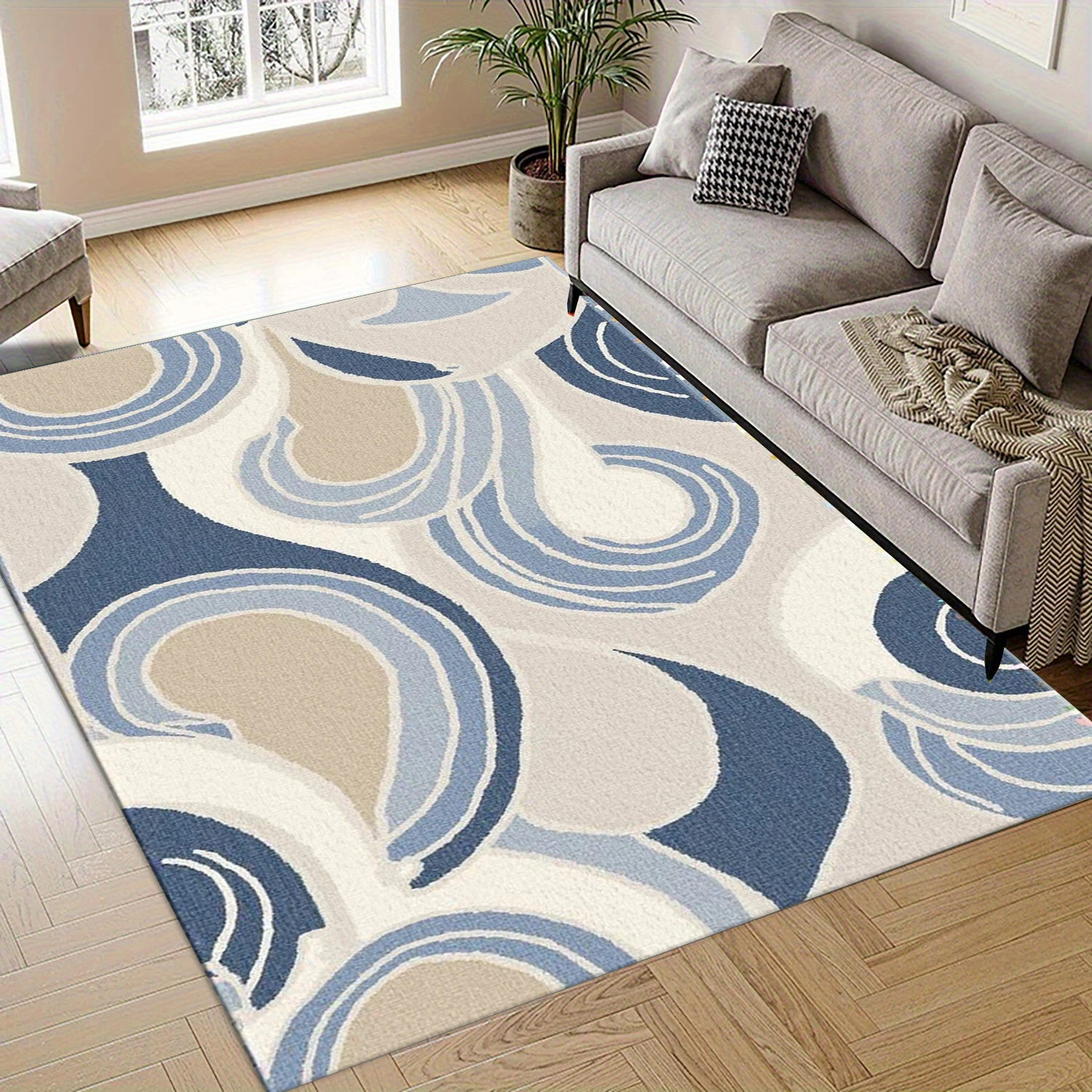 Coastal Abstract Wave Carpet F - đánh giá và giá Printed Rug Abstract