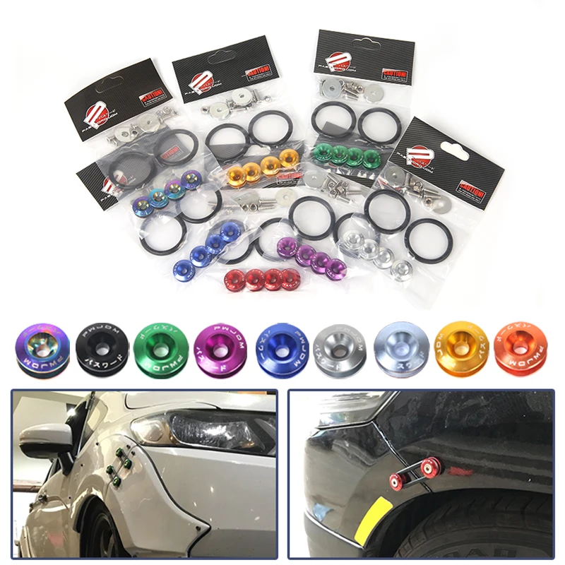 Aluminum Bumper Quick Release Fasteners Fender Washers Tuning Car Universal Quick Release Fasteners with Logo