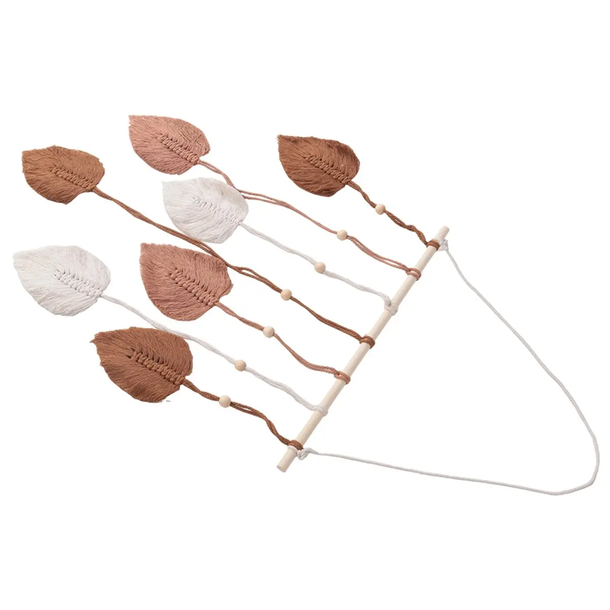 A47UNEW Leaf Macrame Wall Hanging Boho Room Home Decor Woven Aesthetic Wall Tapestry Home Room Wedding Decoration Khaki