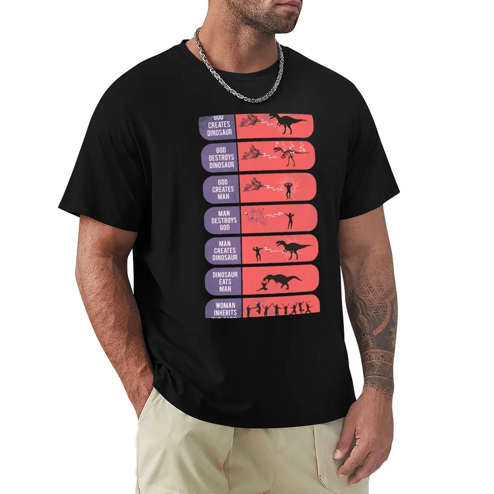 God Creates Dinosaur T-Shirt UV Sun Protection Tee Shirt