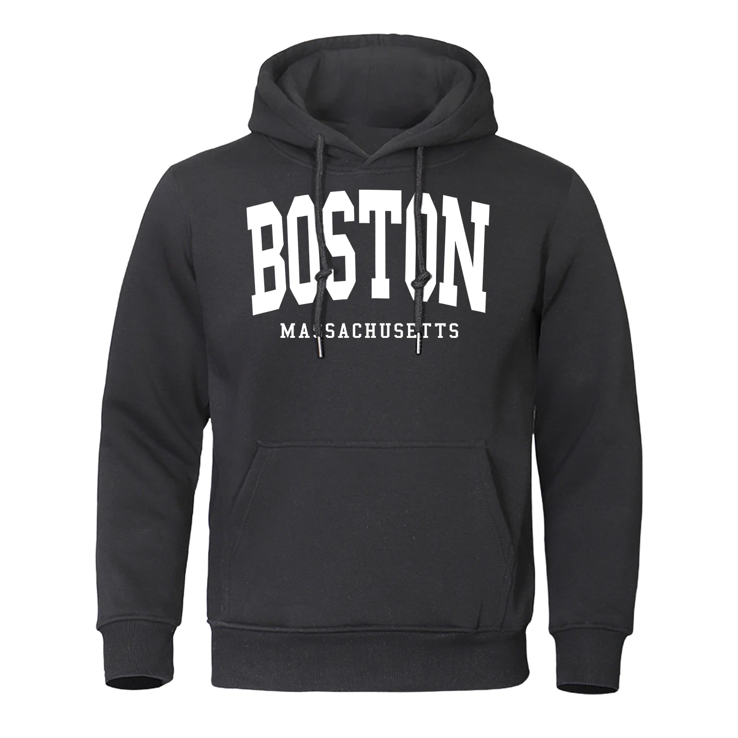 Boston Massachusetts Printed Hoody Mens Street Hip Hop Soft Streetwear Harajuku Loose Warm Sportswear Casual Fleece Men Hoody