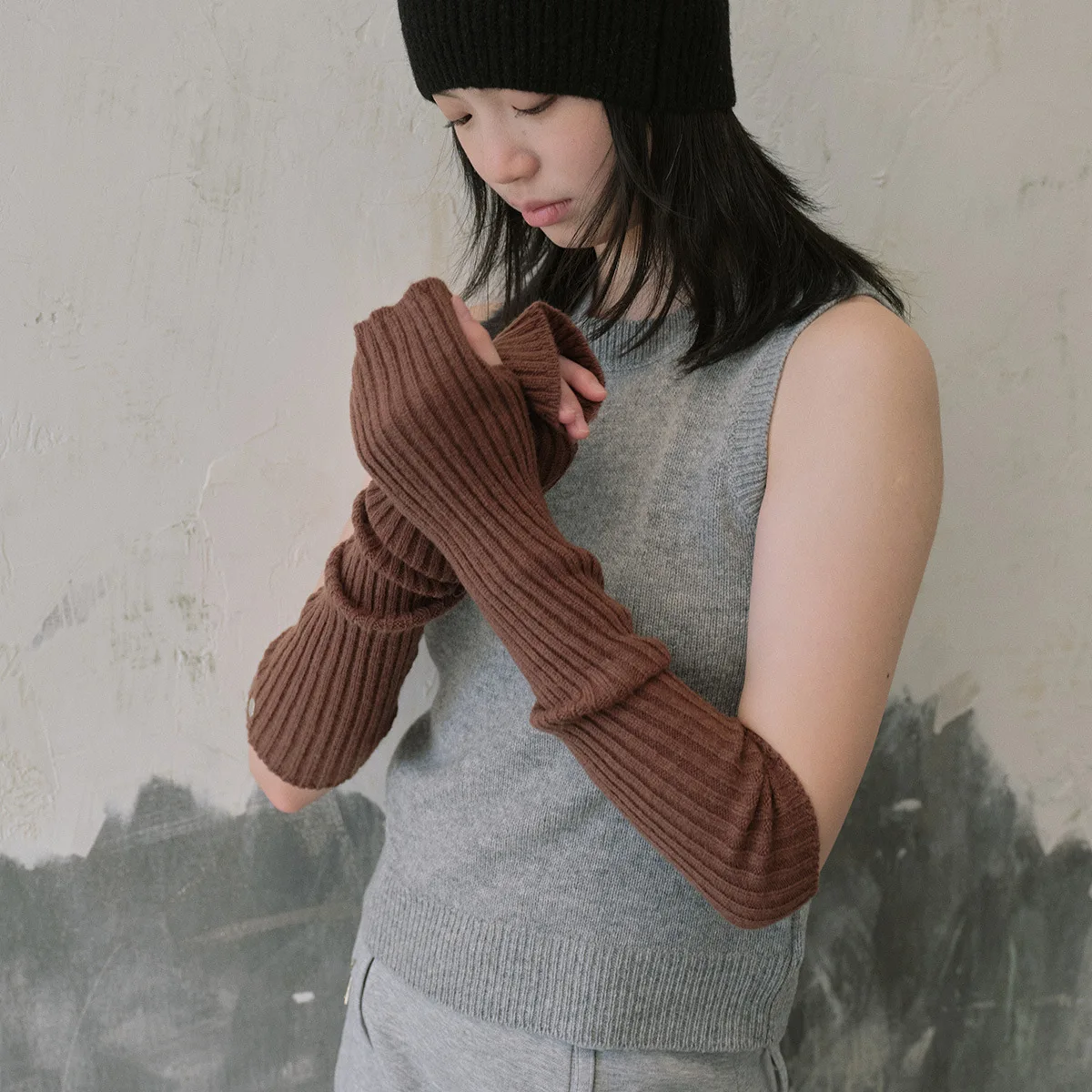 

Вязаные гетры на пуговицах, женские зимние теплые рукава, европейский дизайнер, минималистичный искусственный рукав【разноцветные】