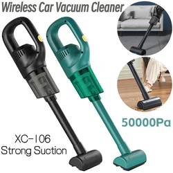 50000Pa Wireless Car Vacuum Cleaner Strong Suction Small Manual Vacuum Cleaner for Car Auto Vacuum Dual Use Home Vehicle Cleaner