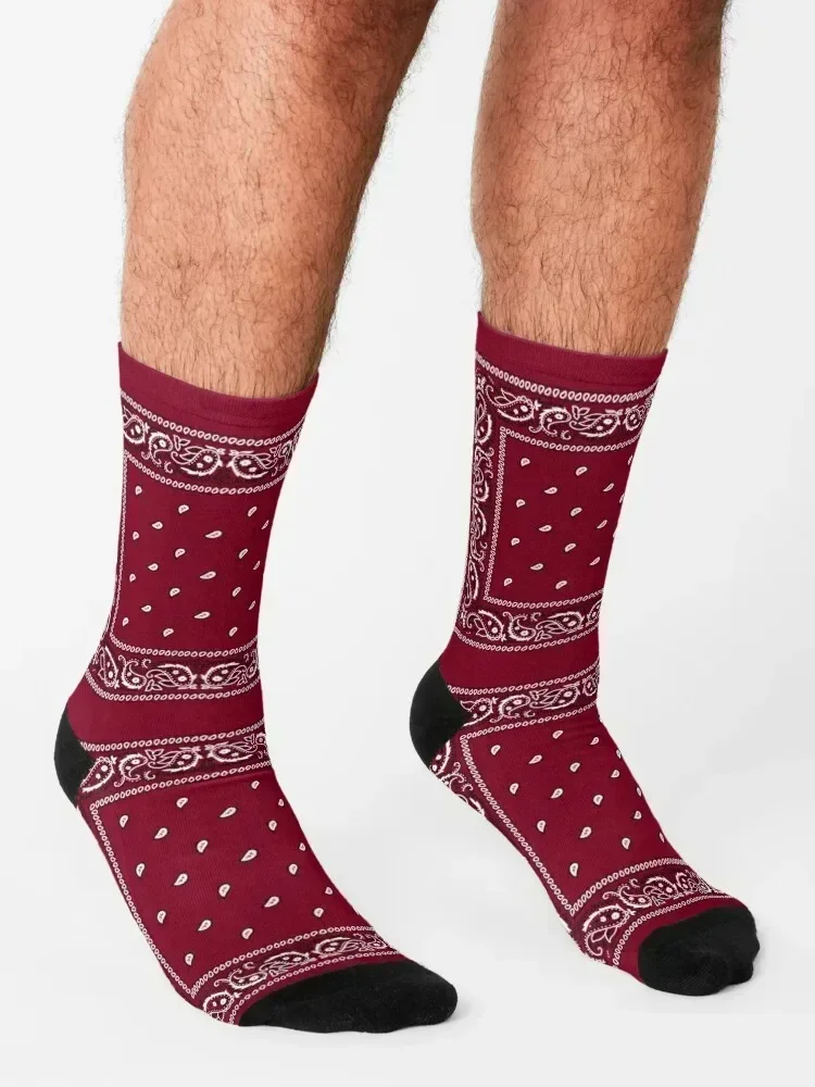 Bandana Burgundy Socks Children's Crossfit cool funny sock Socks Men's Women's
