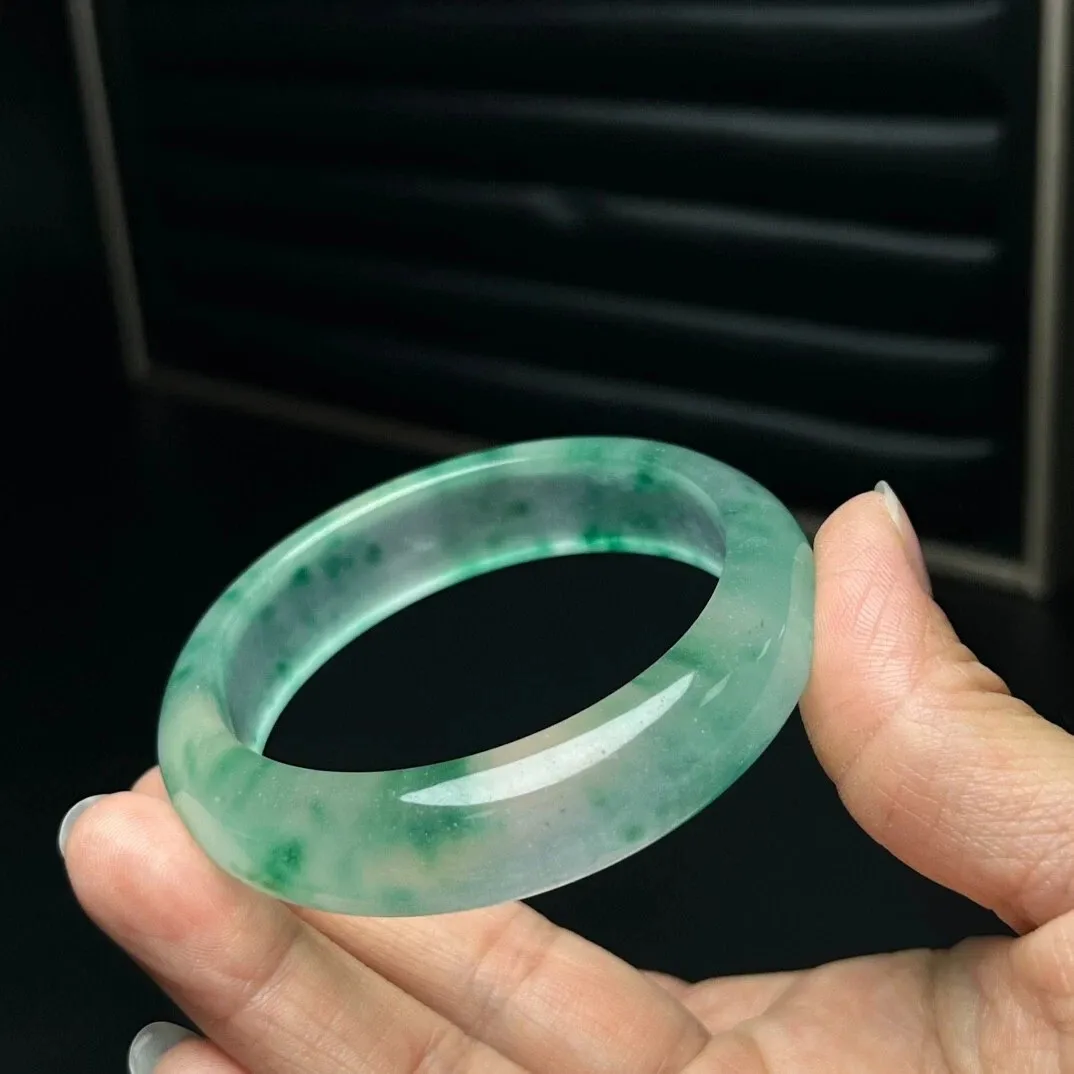 Real Natural high Ice Burmese Green Jade jadeite bracelet bangle 57mm