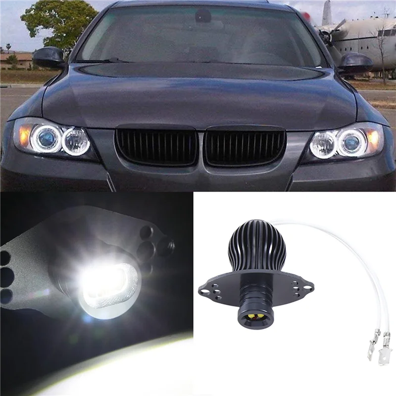 

H5-2PCS LED Angel Eye Marker Bulbs 20W Xenon White High Power LED Light For BMW E90 3 Series 2006-2008 Replacement