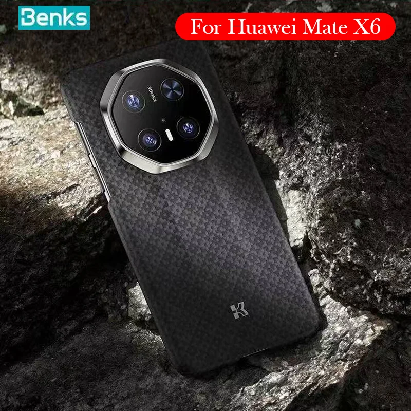 

Чехол Benks из углеродного волокна для Huawei Mate X6, кевларовый чехол с беспроводной зарядкой, задняя крышка для Huawei Mate X6